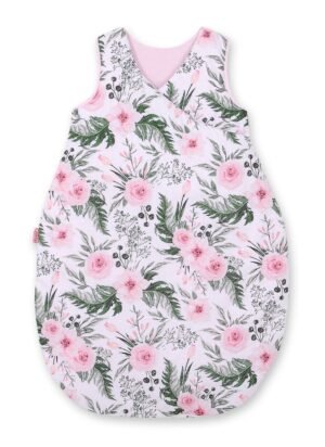 Sac de dormit din bumbac pentru copii, mărimea M, 3-12 luni, TOG 2.5, toate anotimpurile - roz flor de bujor,