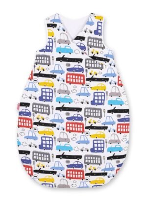 Sac de dormit din bumbac pentru copii, mărimea M, 3-12 luni, TOG 2.5, toate anotimpurile - mașini colorate