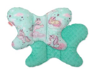 Pernă anti-șoc cu două fețe "BUTTERFLY" - mentă unicorn