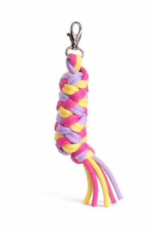 Cablu pentru Hobby Horse realizat din sfoară dublă - roz închis/mov/galben