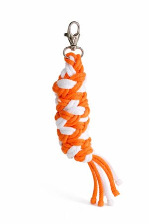 Cablu pentru Hobby Horse realizat din sfoară dublă - portocaliu neon/ alb