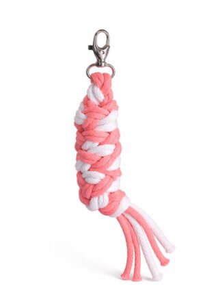 Cablu pentru Hobby Horse realizat din sfoară dublă - neon roz/ alb