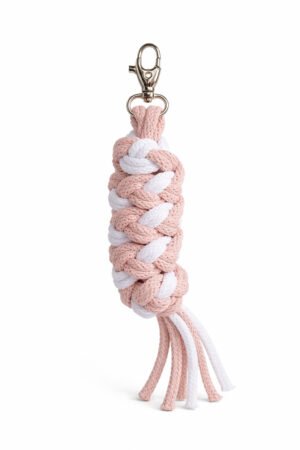 Cablu pentru Hobby Horse realizat din sfoară dublă - alb - roz pudrat