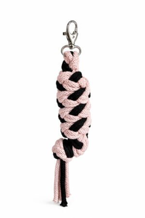 Cablu pentru Hobby Horse realizat din sfoară dublă - negru - roz pudrat