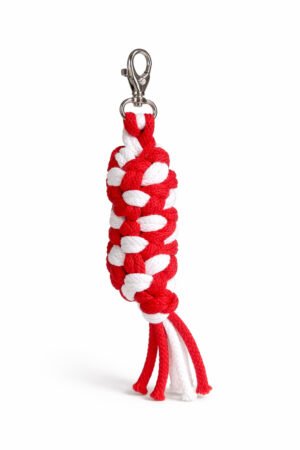 Cablu pentru Hobby Horse realizat din sfoară dublă - alb-roșu