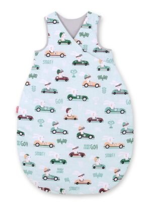 Sac de dormit din bumbac pentru copii, mărimea M, 3-12 luni, TOG 2.5, all-season - iepuri mentă
