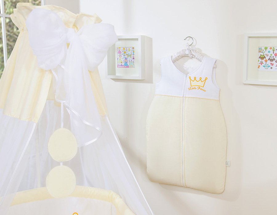 Sac de dormit din bumbac pentru copii, mărimea M, 6-12 luni, TOG 2.5, toate anotimpurile, cremă Little Princess - imagine 4