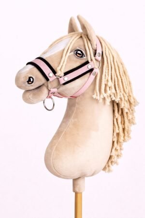 Halterul reglabil pentru Hobby Horse A3 - roz pudrat cu blană neagră