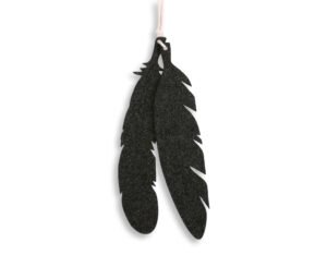 Cort tip agățat - pene mari decorative de fetru 2 bucăți. - antracit