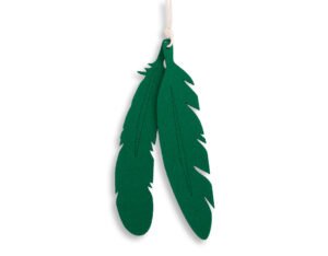 Pene decorative de fetru 2 piese - verde